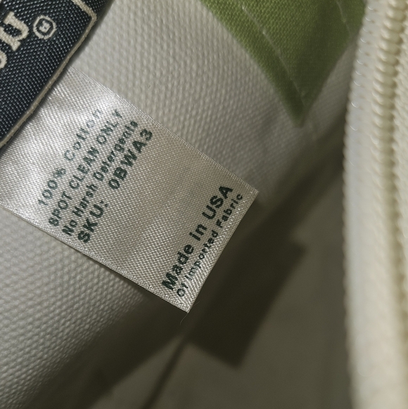 New Vintage 90s L.L. Bean Boat&Tote Green Floral Print Mini Tote Bag with Zipper - Picture 9 of 9